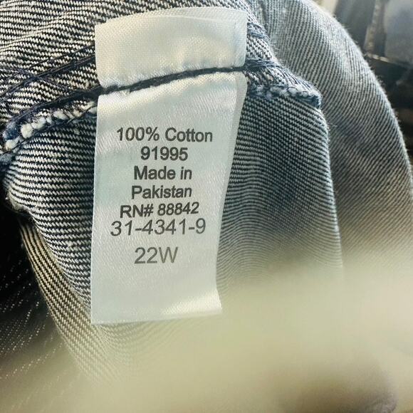 New Womans Within Womans Sz 22W Plus Jeans Blue Denim Pull On Dark Wash - Picture 8 of 8
